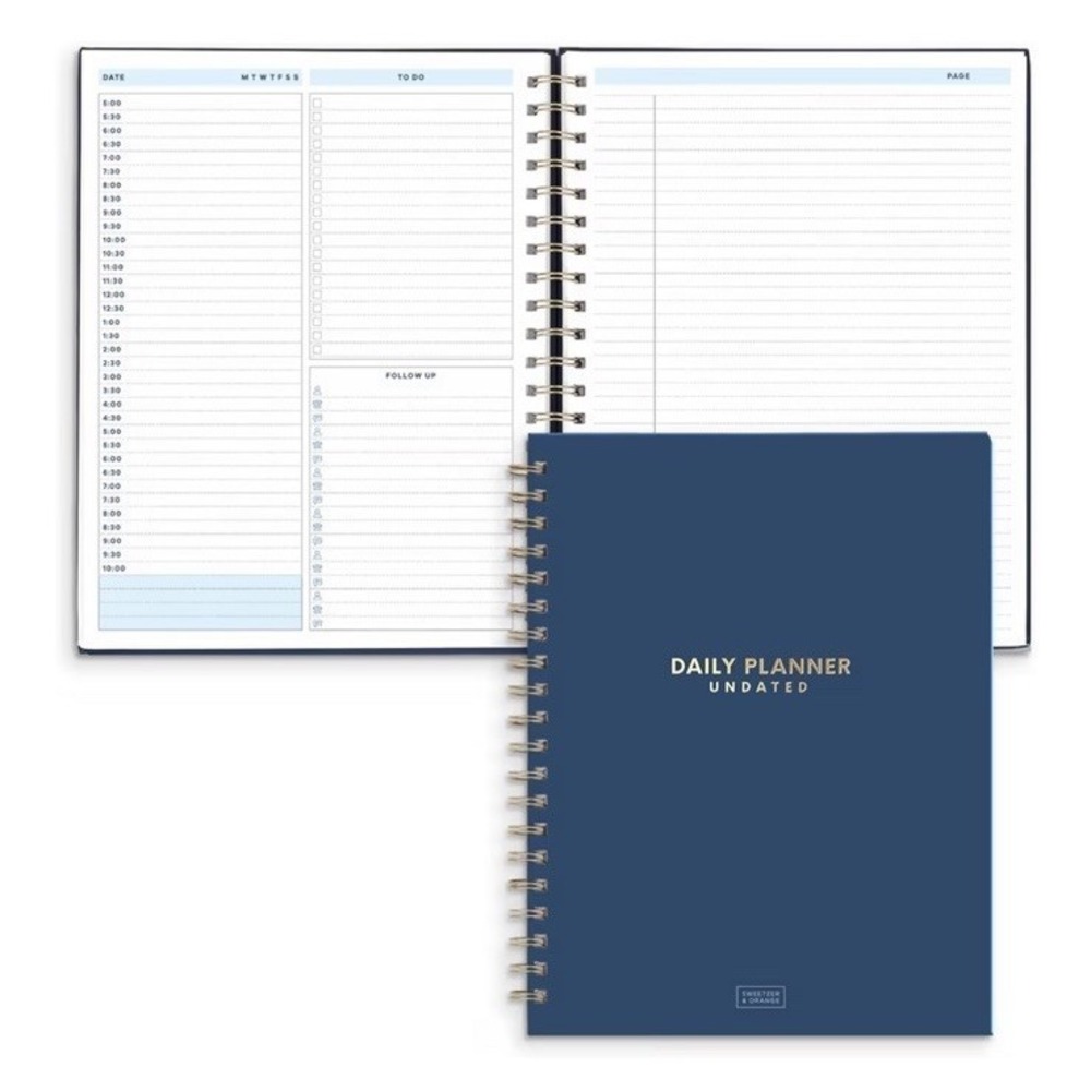 Sweetzer and Orange Daily Planner Notebook – Undated‎ Two-Page Daily Layout
